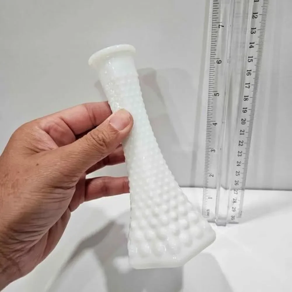 Vintage milk glass hobnail vase
